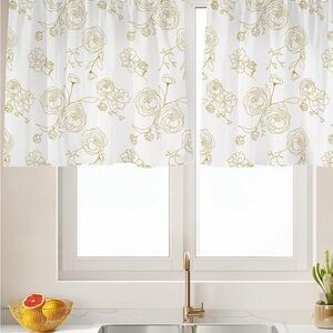 New set of golden rose curtains size 24x36